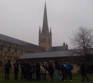 Primeira vista de Norwich Cathedral
